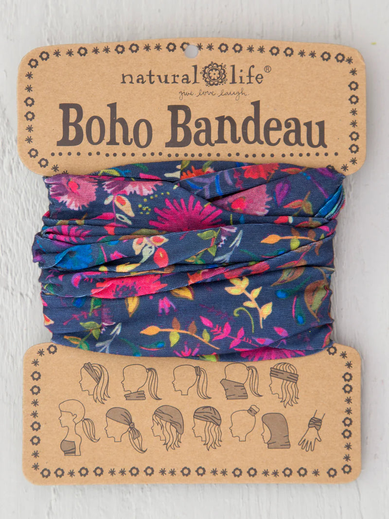 Full Boho Bandeau Navy Wildflowers