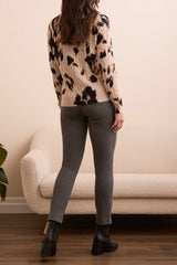 Crew Neck Printed Sweater Sandstone