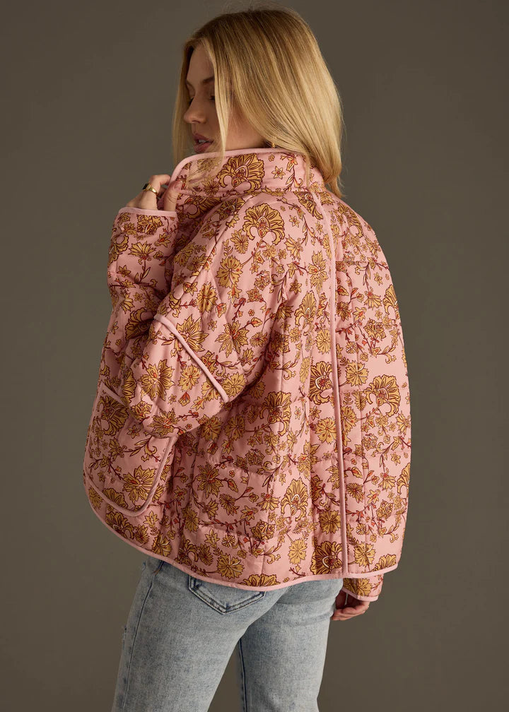 Garden Party Patterned Jacket Pink, Mustard + Orange