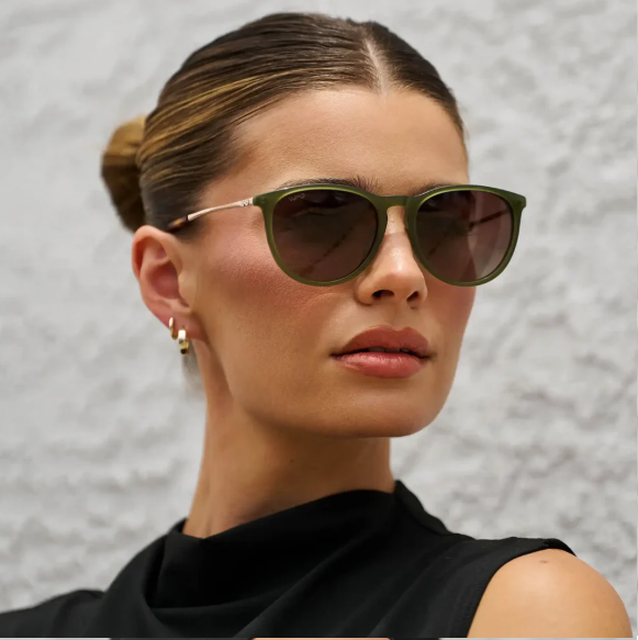 Drew Sunglasses Olive Green | Brown