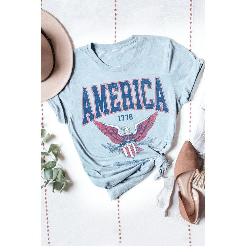 1776 America Graphic Tee Mineral Baby Blue