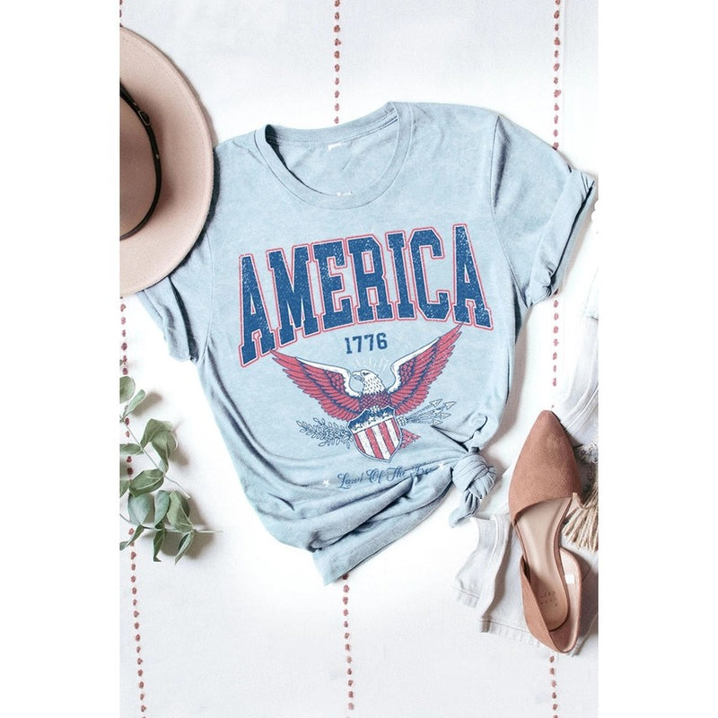 1776 America Graphic Tee Mineral Baby Blue