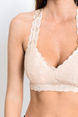 Scalloped Racerback Lace Bralette Blush