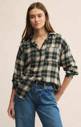 River Plaid Button Up Garland Green