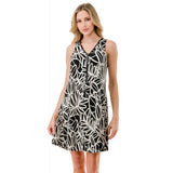 Zipper Tank Dress Navy Textured Floral