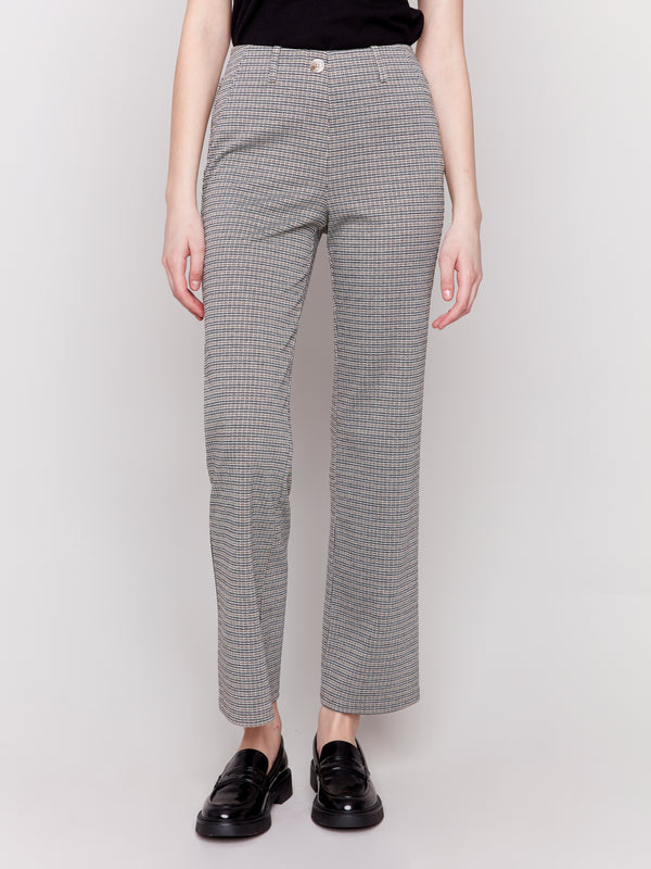 Flare PDR Plaid Pull On Pants Truffle