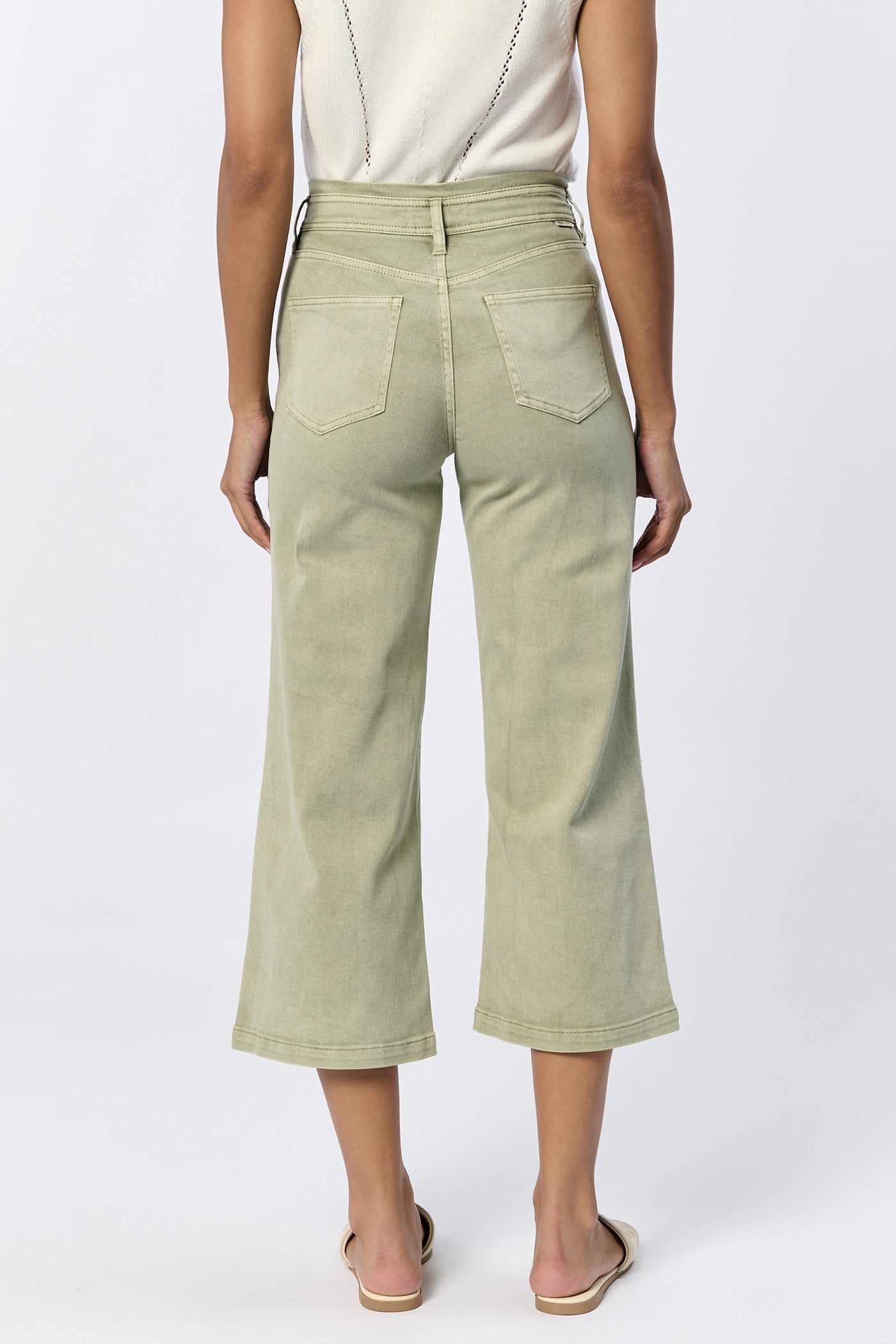 Audrey Tie Belt Crop Pants Sage