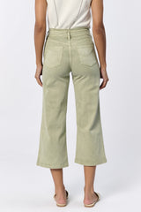 Audrey Tie Belt Crop Pants Sage