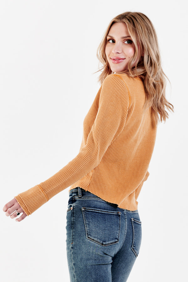 Luna Long Sleeve Henley Golden Glow