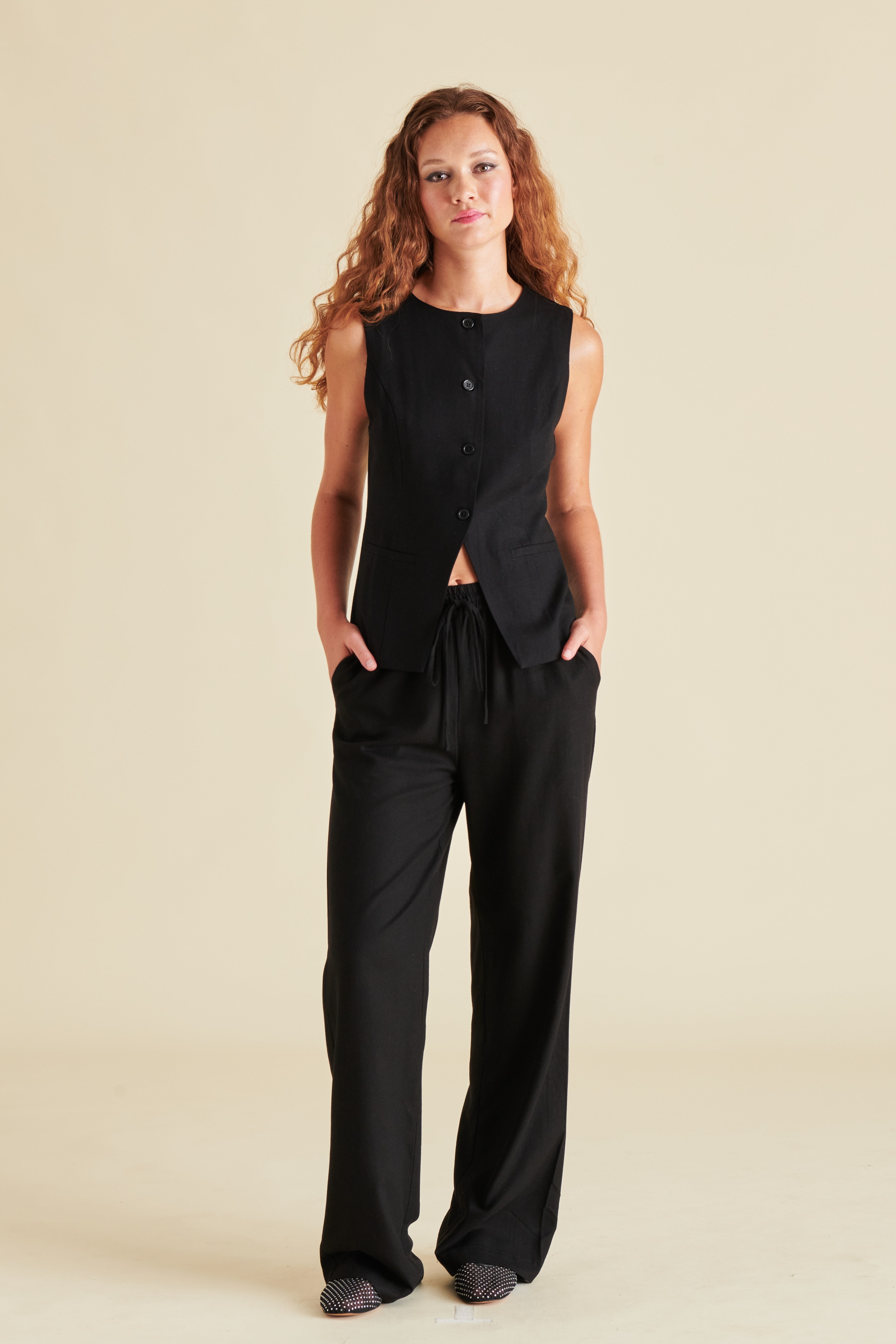 Wesley Vest Top Black