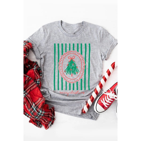 Merry Christmas Mineral Graphic Tee Grey