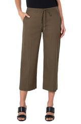 Kelsey Tie Front Culotte Pant Olive Grove