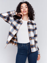 Reversible Plaid Oversized Jacket Truffle
