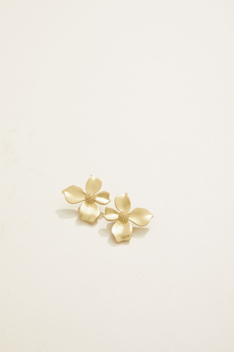 Wallflower Stud Earrings - Gold