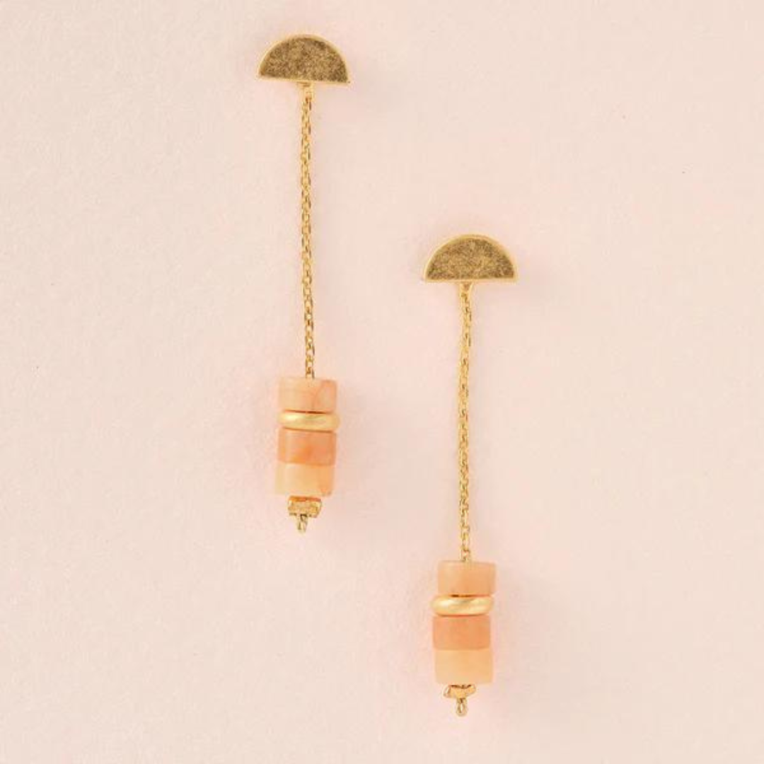 Stone Meteor Jacket Earrings Sunstone | Gold