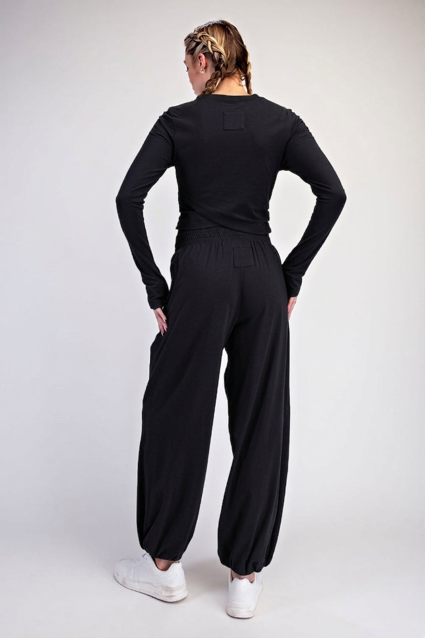 Wanderer Long Sleeve Crossover Set Black
