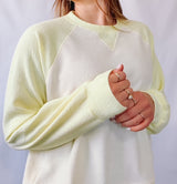 Cloudy Knit Colorblock Long Sleeve Top Vanilla + Banana