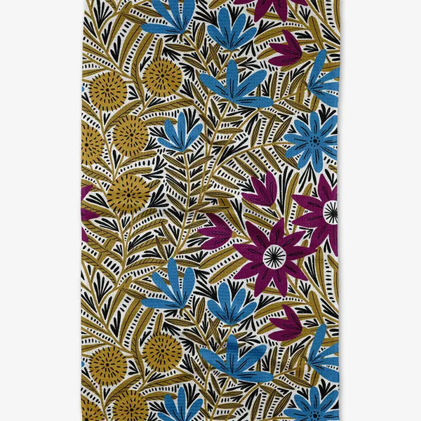 Geometry Tea Towel Teagan Dark Maroon