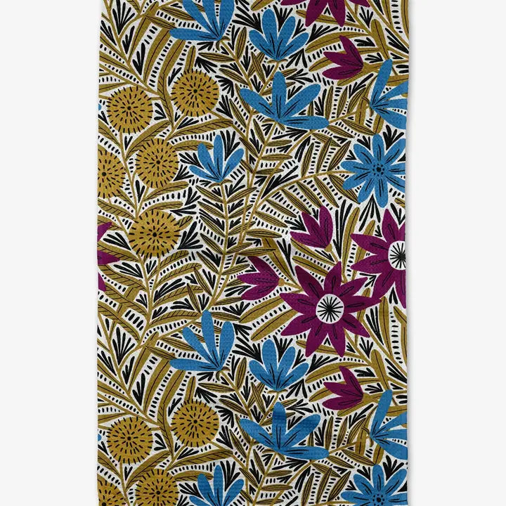 Geometry Tea Towel Teagan Dark Maroon