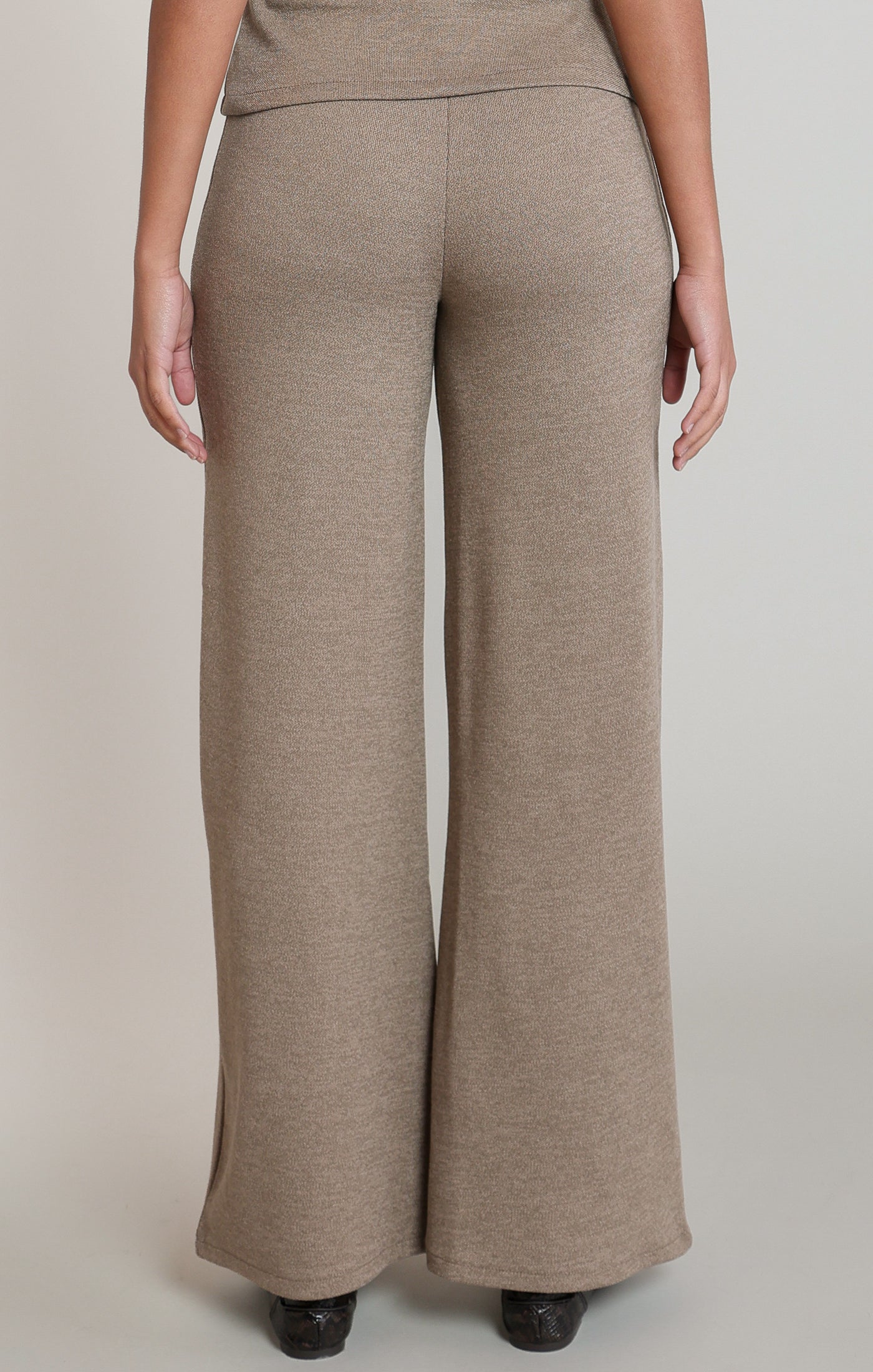 Pull On Knit Pants Light Heather Brown