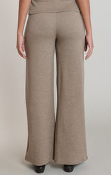 Pull On Knit Pants Light Heather Brown