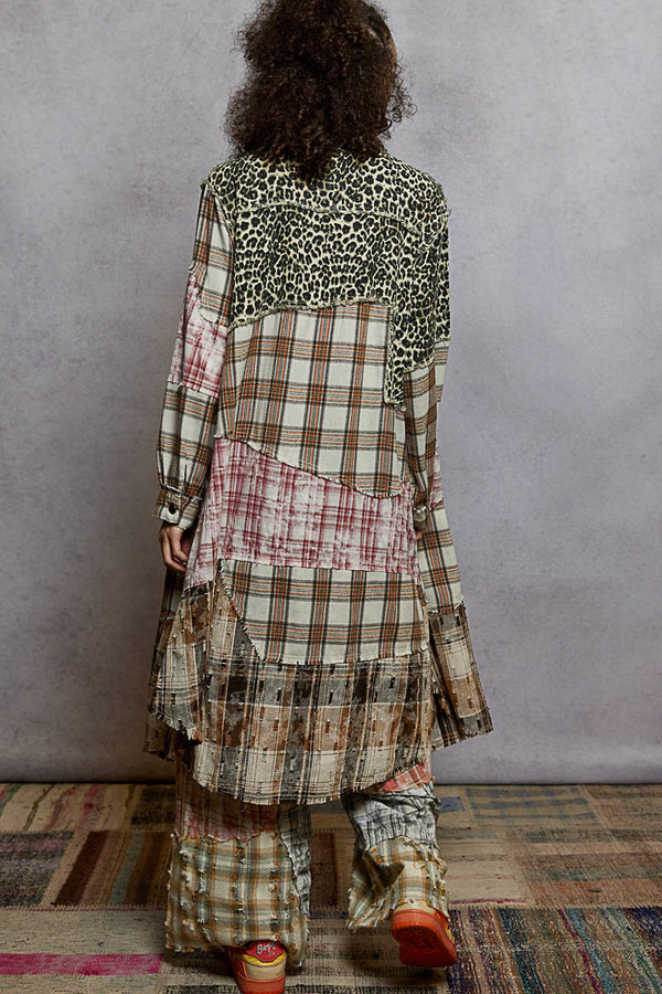 Varied Patchwork Duster Leopard Multi