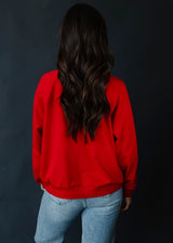 It's Beginning To Look Alot Like Cocktails Graphic Sweatshirt Red