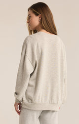 Merry Fleece Crew Neck Sweatshirt Light Heather Grey