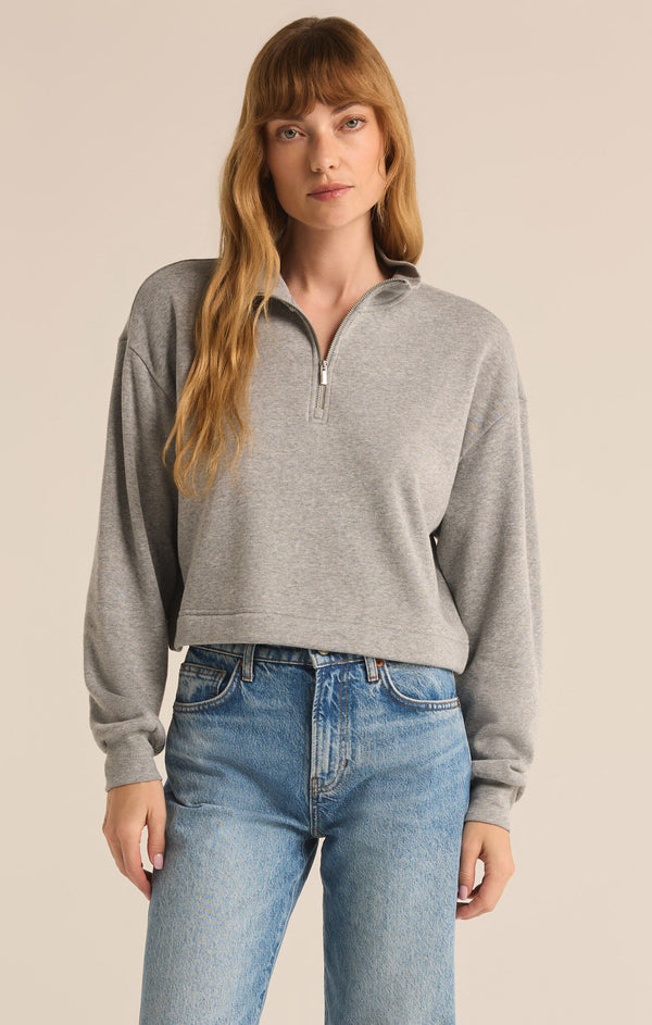 Feeling The Moment 1/4 Zip Sweatshirt Classic Heather Grey