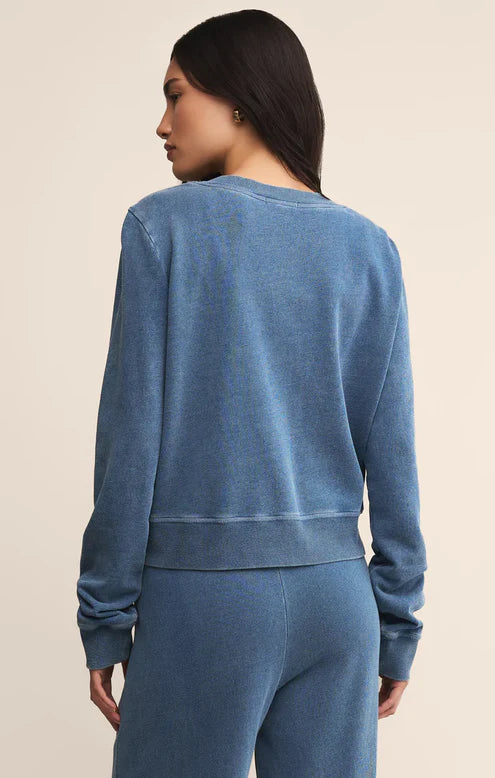 Daily Knit Denim Cardigan Indigo
