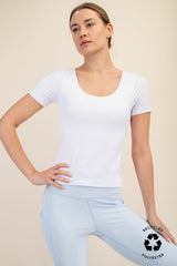 Recycled Butter Round Neck Short Sleeve Tee White