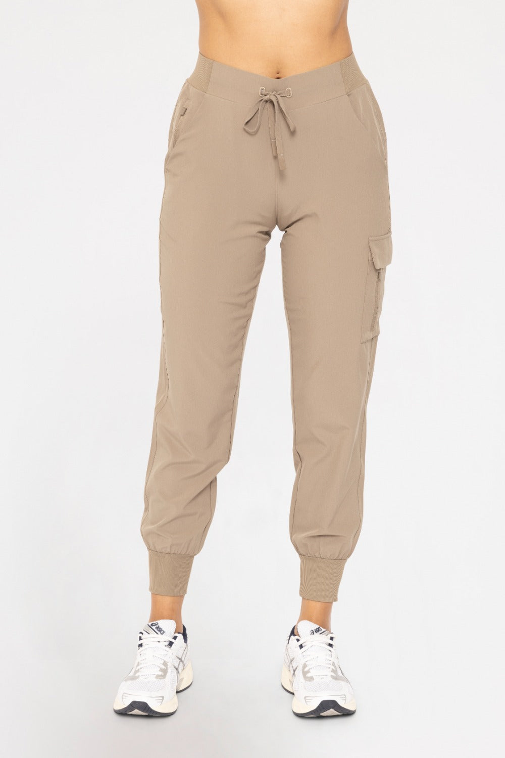 High Waist Active Joggers Warm Grey