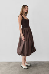 The Bella Bubble Dress Brown