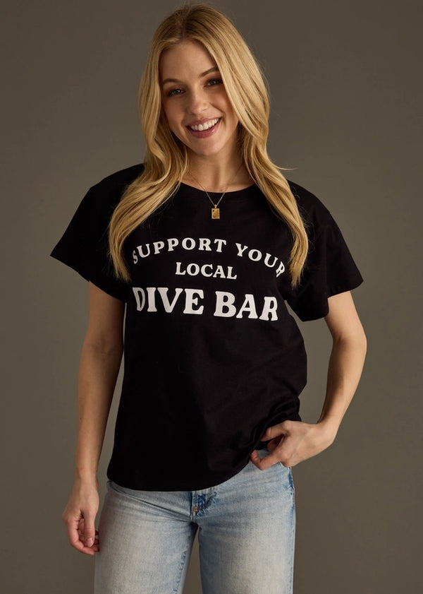 Support Your Local Dive Bar Tee Black