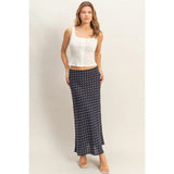Polka Dot A Line Skirt Navy