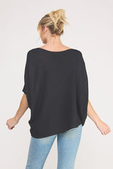 Asymmetric Knit Top Black