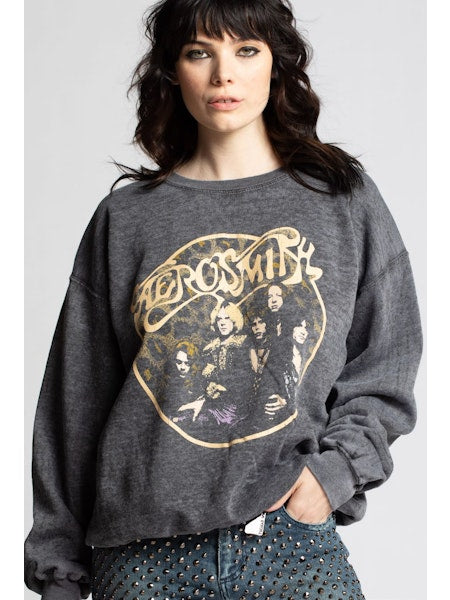Aerosmith L/S Burnout Black