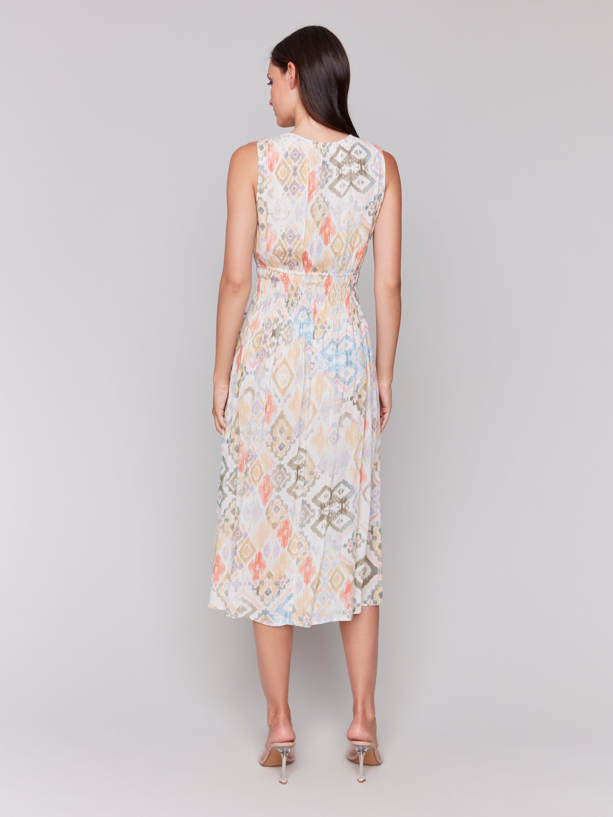 Printed Sleeveless Vneck Dress Lemonade