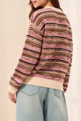 Mix Textured Stripe Sweater Nostalgia