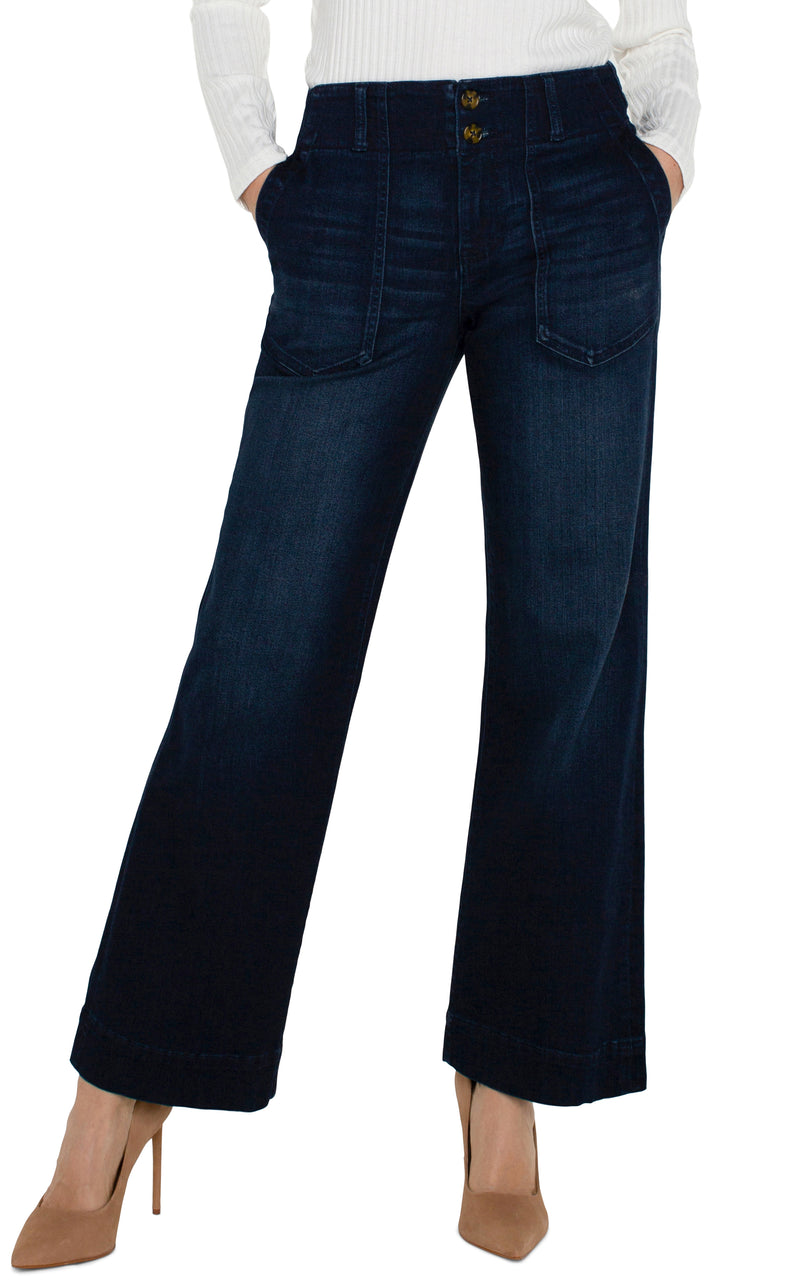 Patch Pocket Wide Leg Jeans Summit Lake