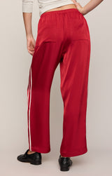 In Stride Satin Track Pants Red Dahlia