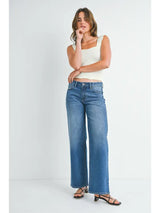 Relaxed Wide Leg Jeans Medium Denim