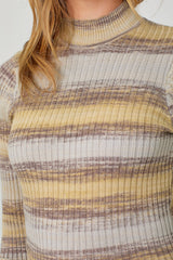 Space Dyed Stripe Pullover Sweater Grape + Custard