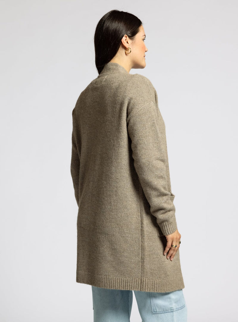 Avani Long Cardigan Heather Stone