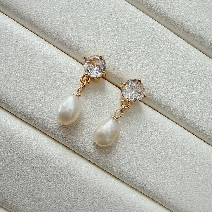 Piper Freshwater Pearl CZ Earrings