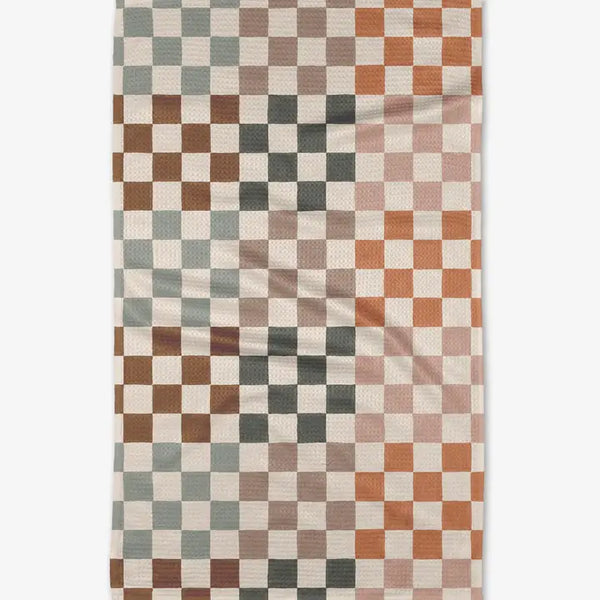 Geometry Tea Towel Autumn Checkers