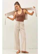 Washed Cotton Modal Fleece Sweatpants Stone