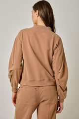 Washed Barrel Sleeve High Neck Sweatshirt Sienna
