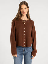 Dover Cardigan Heather Mahogany