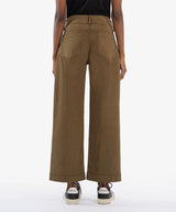 Charlotte High Rise Wide Leg Front Seam Pants Dark Olive